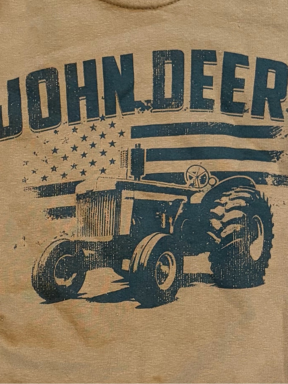 John Deere Coyote Brown Tractor Flag Graphic Hoodie Mens 3XL Pullover - Picture 9 of 9